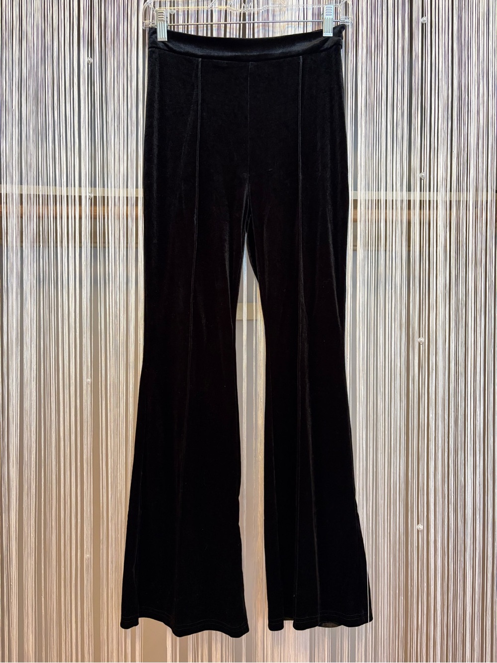 Elings Women’s Black Velvet Flare Pants